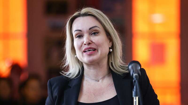 Marina Ovsyannikova made her first public appearance since escaping at a press conference in Paris (Image: MOHAMMED BADRA/EPA-EFE/REX/Shutterstock)