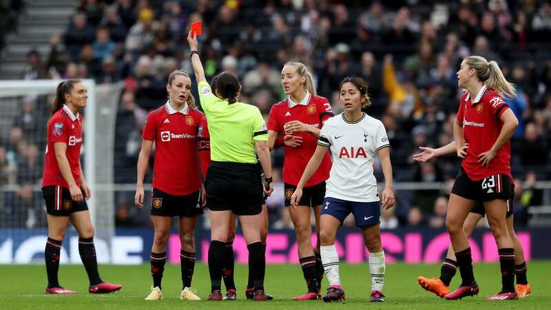 Ella Toone was sent off but United held on to win