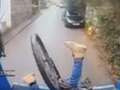 Cyclist lands head first inside back of bin lorry - and it's caught on camera qhiddzidiqheinv