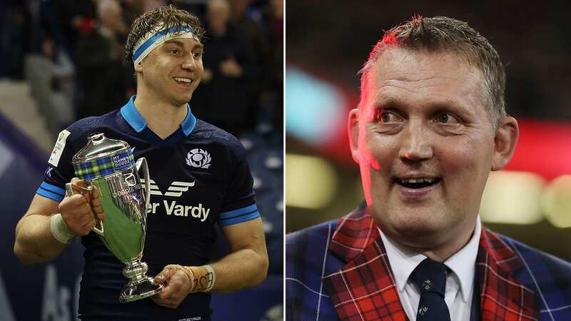 Jamie Ritchie lifts the Doddie Weir Cup (Image: Getty Images)