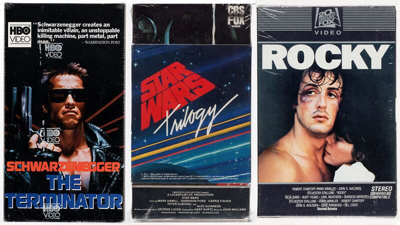 Video cassettes of films from the 1980