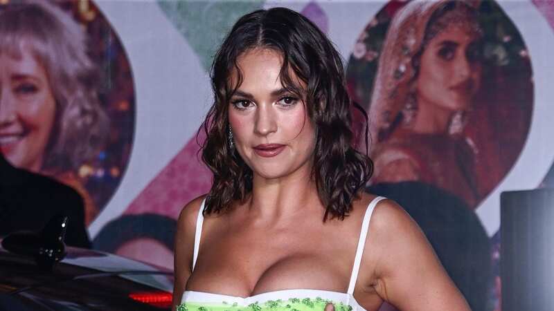Newly single Lily James almost spills out of busty dress at new film premiere
