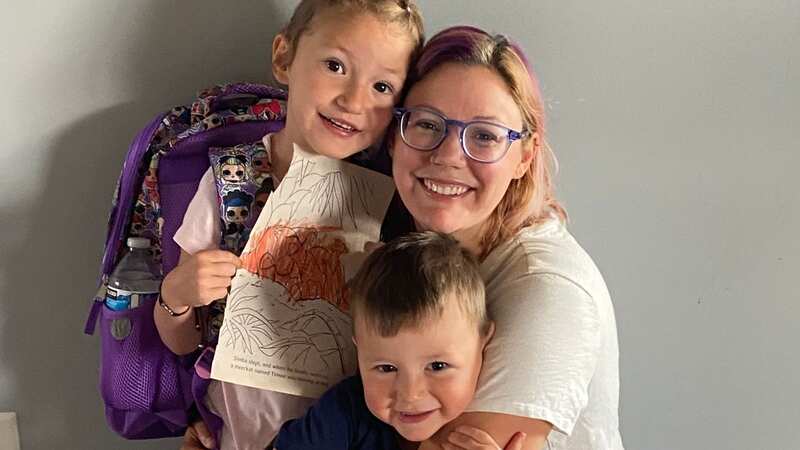 Emily Feret with her children Hannah, four, and Levi, two (Image: Emily Feret / SWNS)