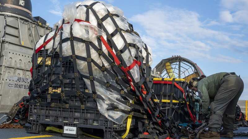 A suspected spy balloon was shot down over South Carolina (Image: U S Navy/EPA-EFE/REX/Shutterstock)
