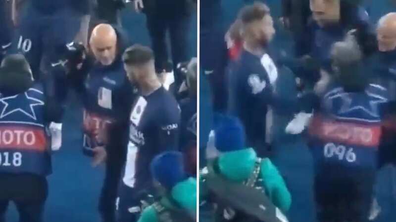 Sergio Ramos got into an altercation with a photographer after PSG lost (Image: Twitter@https://twitter.com/arielipillo/status/1625725787893530625?s=20&t=W1if88_7_epTn39GCYlC3w)