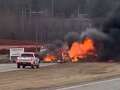 Two dead as Black Hawk copter crashes into highway and explodes in huge fireball eiqehiqqhiqxuinv