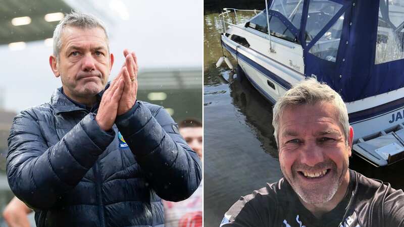 Warrington boss Daryl Powell, left, and in happier times on his boat