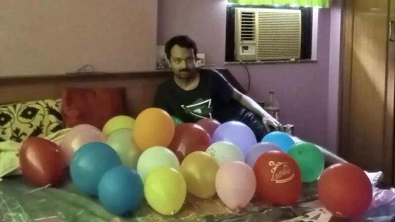 Aakash Majumdar, 28 is besotted with his collection of inflatable partners (Image: Jam Press)