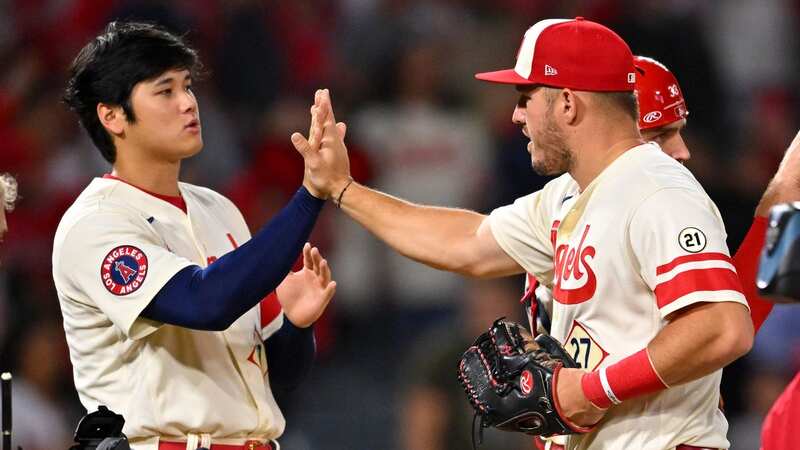 Mike Trout will hope to Shohei Ohtani remains with the Los Angeles Angels going forward (Image: Michael Owens/Getty Images)