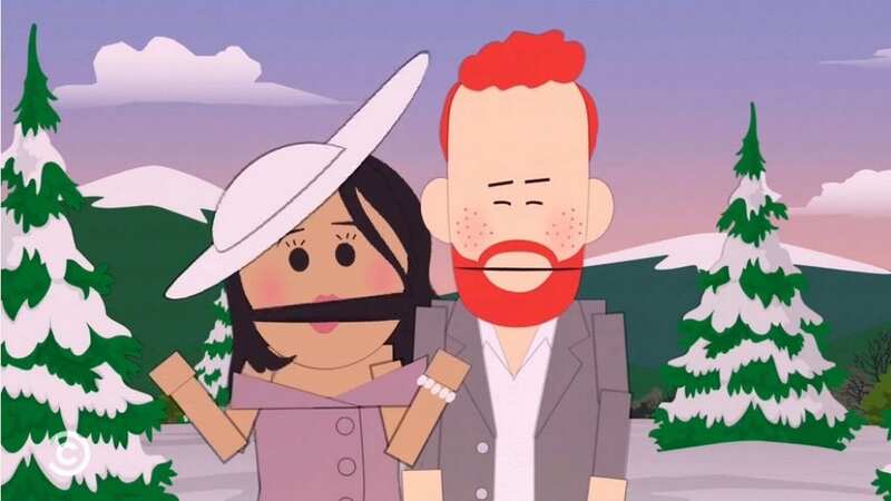 The South Park episode took multiple swipes at the royal outcasts (Image: Comedy Central)