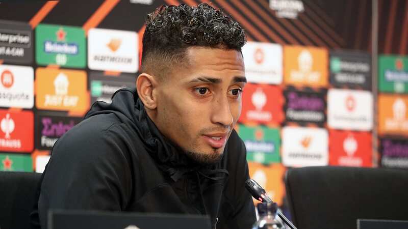 Raphinha assumed press conference duties ahead of the hotly-anticipated Europa League tie between Barcelona and Manchester United (Image: NurPhoto via Getty Images)