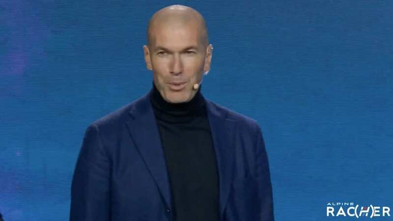 Zinedine Zidane made a surprise appearance at the Alpine car launch