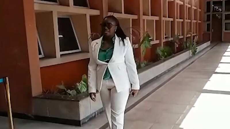 A female Kenyan senator who was asked to leave parliament because of an apparent blood stain on her trousers (Image: The Star Kenya/Youtube)