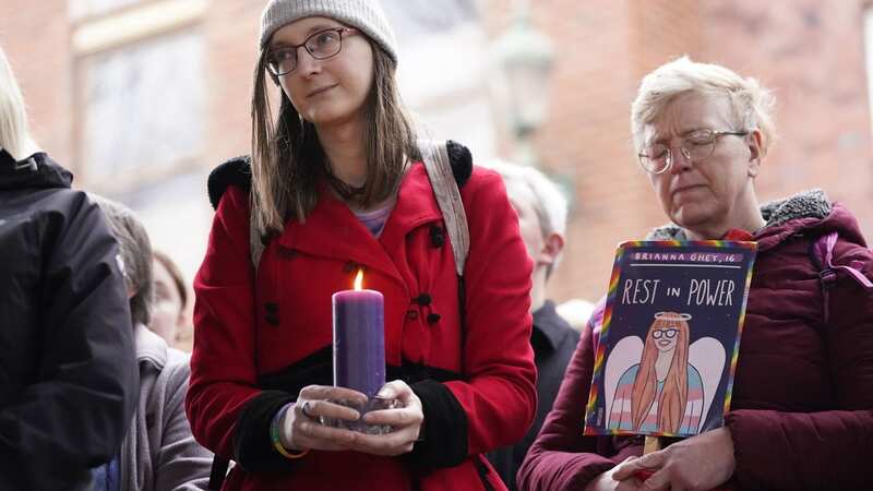 Members of the public attended a candle-lit vigil for Brianna at Old Market Place in Warrington (Image: PA)
