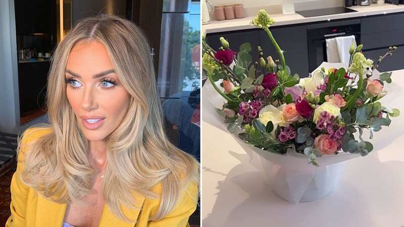 Laura Anderson shared a clip of a floral arrangement she had received from Bellamianta to celebrate her pregnancy news (Image: Instagram)