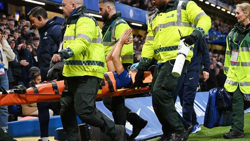 Cesar Azpilicueta applauded the Chelsea fans as he was taken off on a stretcher (Image: Darren Walsh/Chelsea FC via Getty Images)