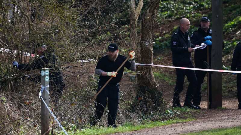 Police at the scene in Ludwell Valley Park, in Exeter (Image: TomWren SWNS)