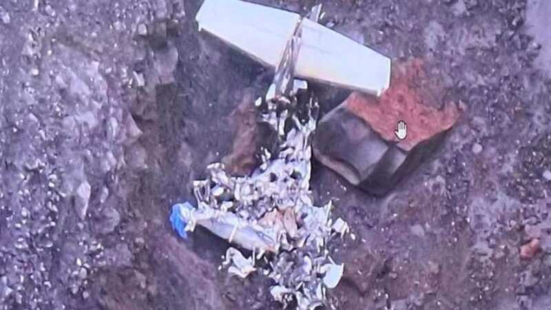 Aerial view of the wreckage found (Image: Facebook)