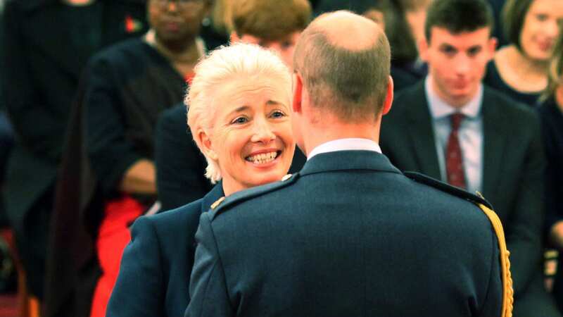 Dame Emma Thompson revealed she asked Prince William for a kiss (Image: Getty)
