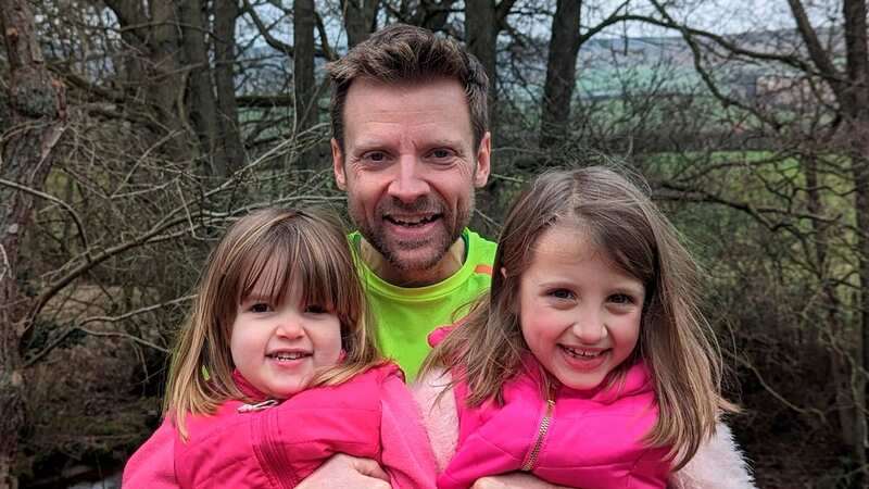 David Miller with his two children Elise, 7, and Eva, 3 (Image: David Miller / SWNS)