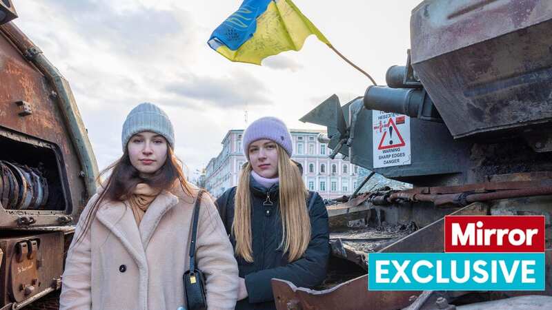 Ukrainian students Kate, 20 and Nastaia, 17, remain defiant despite the latest military threats made by Putin (Image: Rowan Griffiths / Daily Mirror)