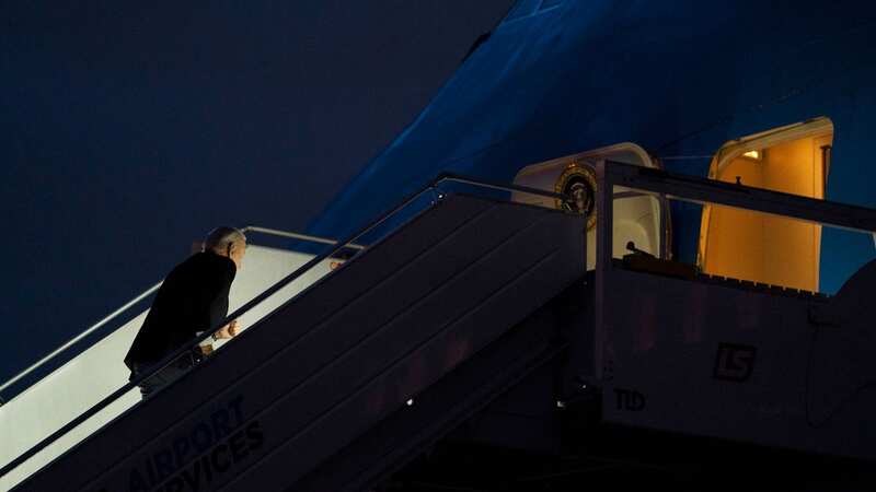 Joe Biden, 80, stumbles on Air Force One stairs again after 10-hour journey