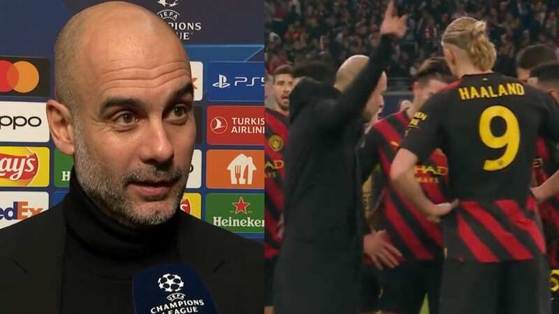Pep Guardiola was a bit snappy during his post-match interview (Image: BT Sport)