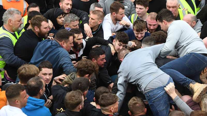 Chaos broke out in the Atherstone Ball game (Image: Darren Quinton/Birmingham Live)