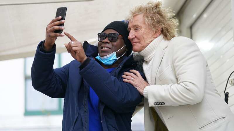 Rod Stewart visits NHS hospital he helped fund after fuming over Tory cuts