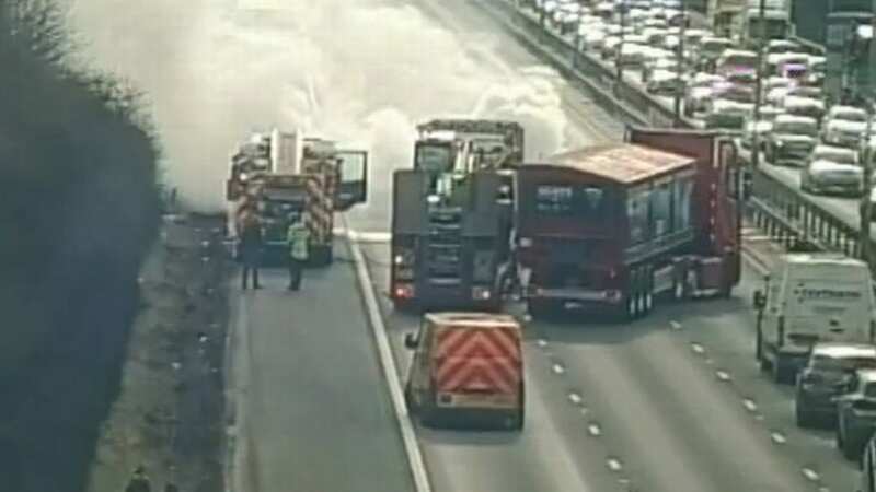M5 closed after vehicle bursts into flames
