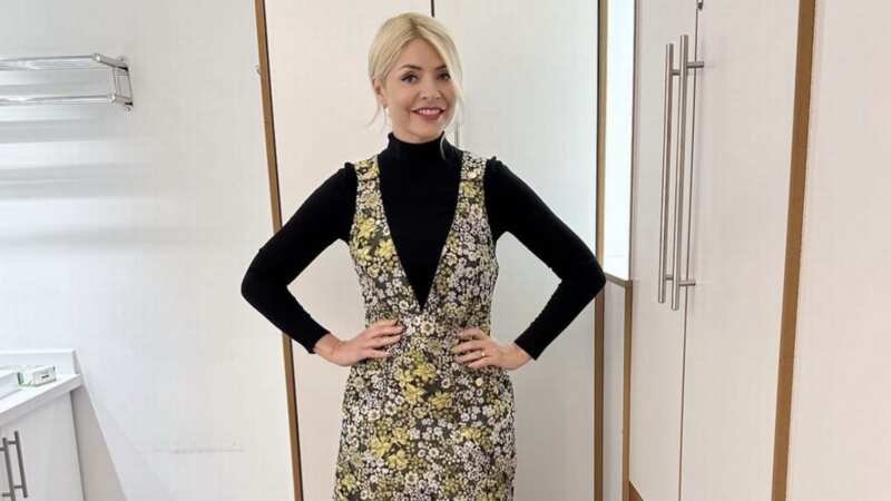 Holly looked ready for spring in her stunning floral pinafore on This Morning