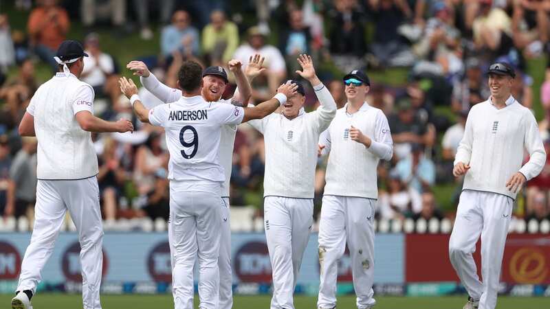 James Anderson picked up three wickets with the new ball to leave New Zealand 21-3 (Image: Hagen Hopkins/Getty Images)