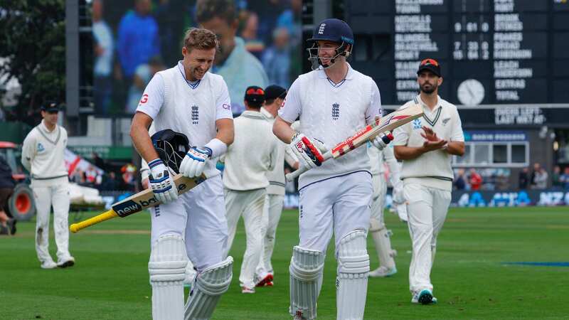 Joe Root and Harry Brook shared a brilliant 302-run partnership against New Zealand (Image: Hagen Hopkins/Getty Images)