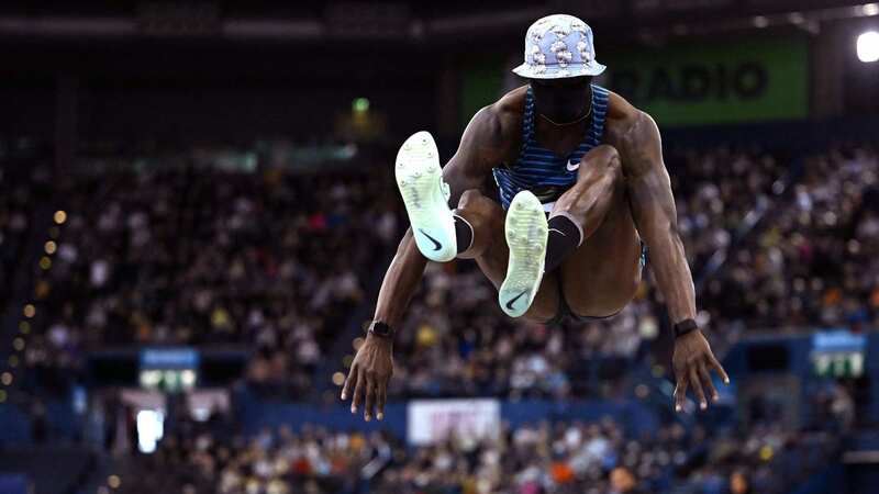 Marquis Dendy competed in a bucket hat and a balaclava (Image: AFP via Getty Images)