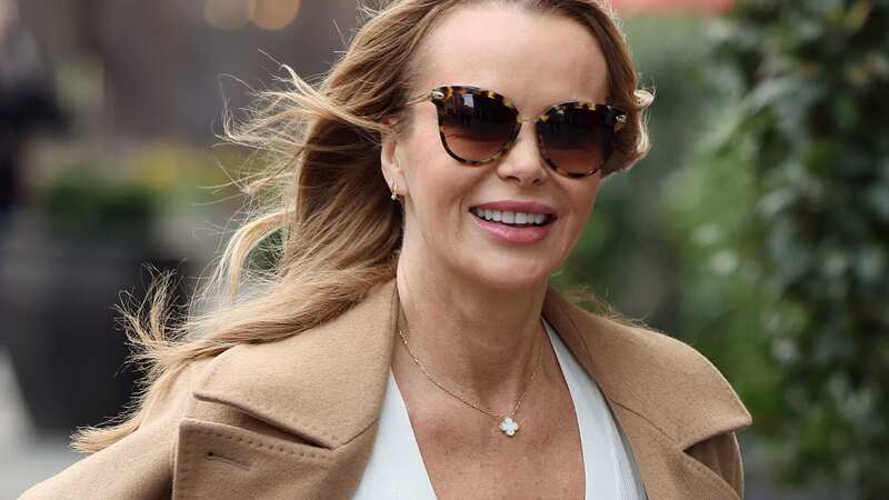 Amanda Holden goes braless in see-through white cardigan as she leaves Heart FM