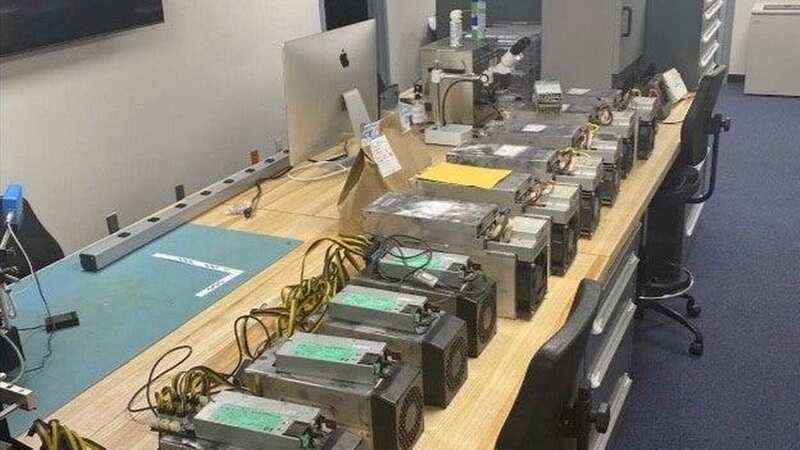 The haul of computers pulled out of the crawl space (Image: Cohasset Police Department)