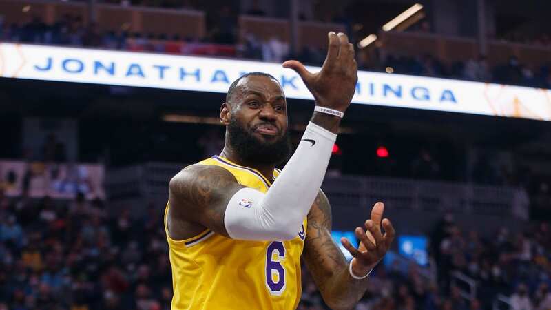 LeBron James is frustrated after picking up an injury at a crucial stage of the season (Image: Getty)