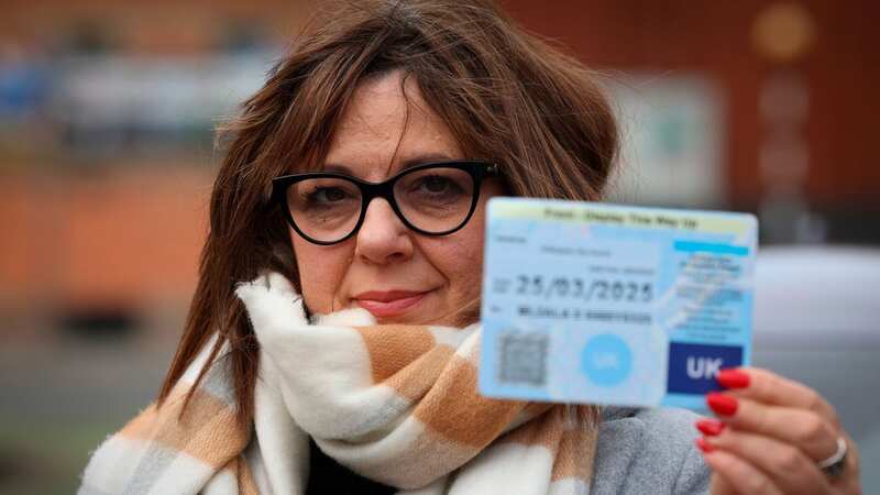 Maria Trivigno with her blue badge (Image: Joseph Raynor/ Nottingham Post)