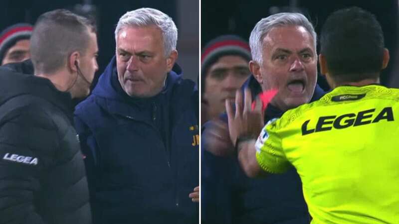 Jose Mourinho was sent off after a heated clash with officials (Image: beIN SPORTS)