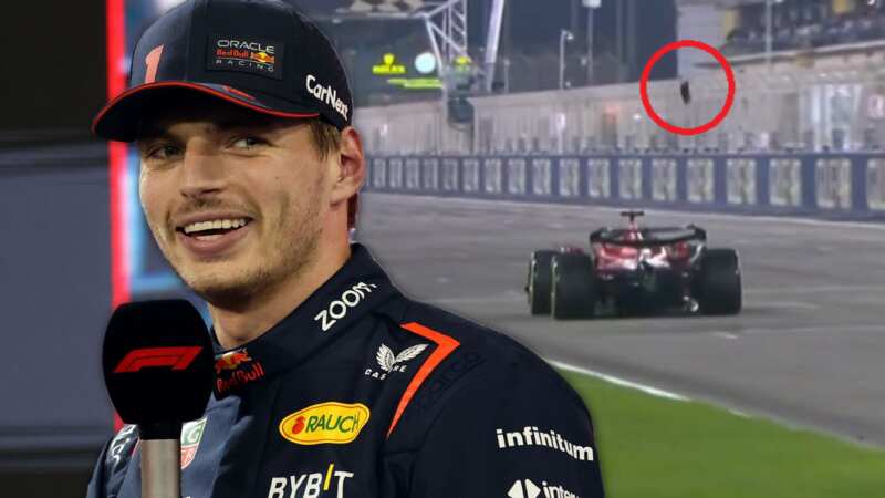 Charles Leclerc saw at least two parts of his Ferrari fly off during qualifying in Bahrain (Image: Sky Sports)