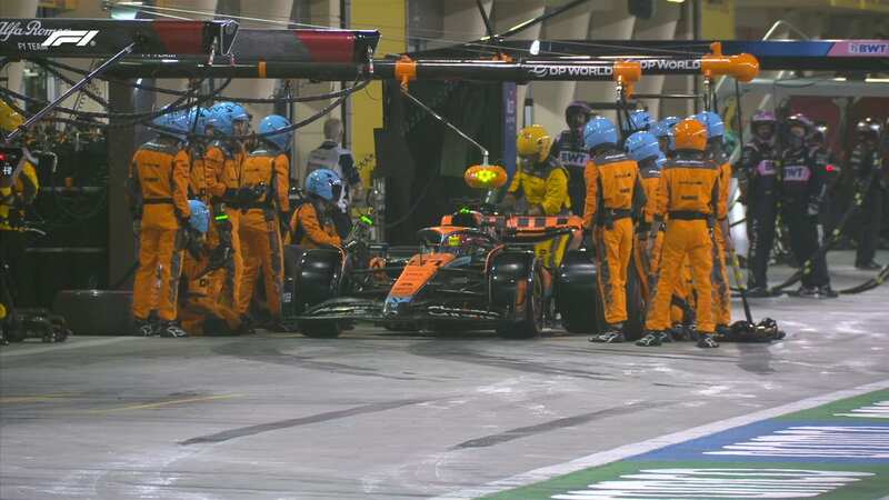 Oscar Piastri had to retire after his engine cut out in the pit lane (Image: Sky Sports)