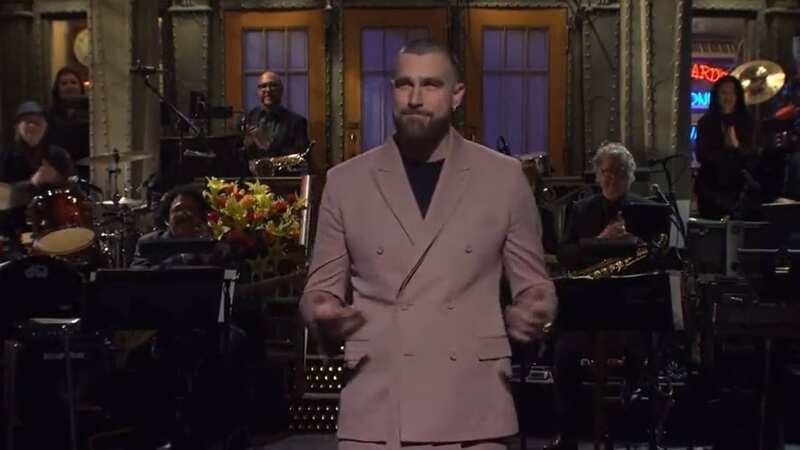 Travis Kelce smashed his five-minute monologue on Saturday Night Live (Image: CBS SNL)
