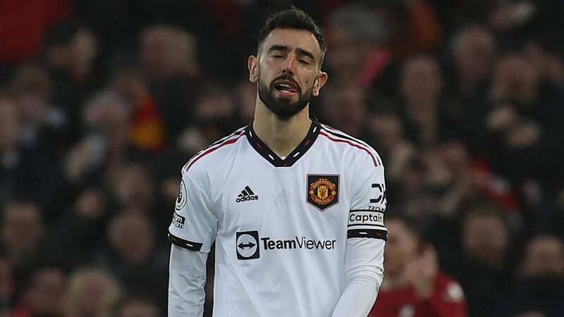 A dejected Bruno Fernandes after Manchester United