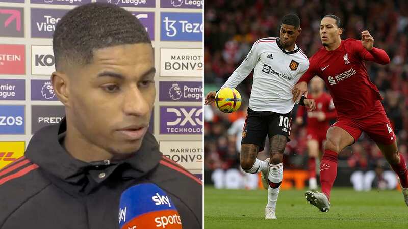 Marcus Rashford in action for Manchester United at Anfield (Image: Getty Images)