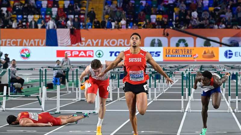 Jason Joseph was heavily criticised for not checking on his stricken hurdles rival (Image: AFP via Getty Images)