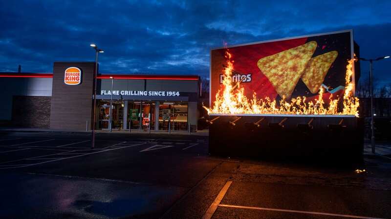 Burger King and Doritos launch collaboration with dramatic burning billboard ad