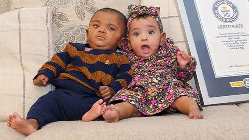 The siblings are reported to be the lightest twins at birth ever (Image: Guinness World Records)