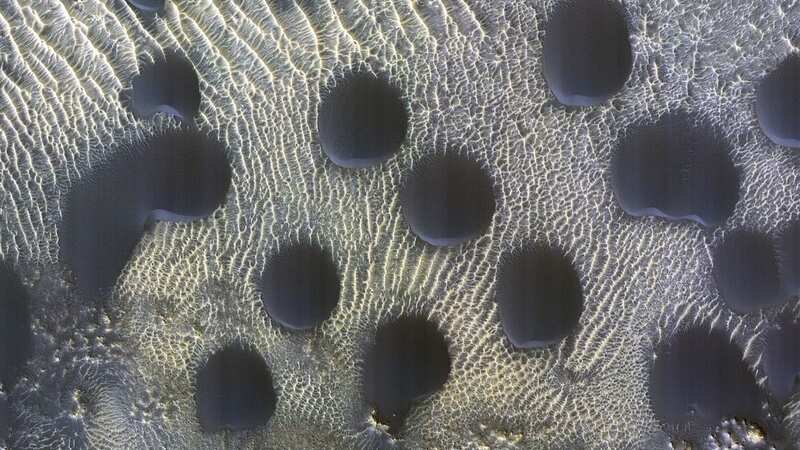 Circular sand dunes on the surface of Mars (Image: NASA/JPL-Caltech/Univ. Ariz/SWNS)