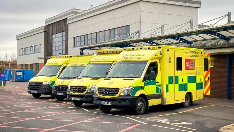 Ambulances at Eastbourne District General Hospital (Image: Adam Gerrard / Daily Mirror)
