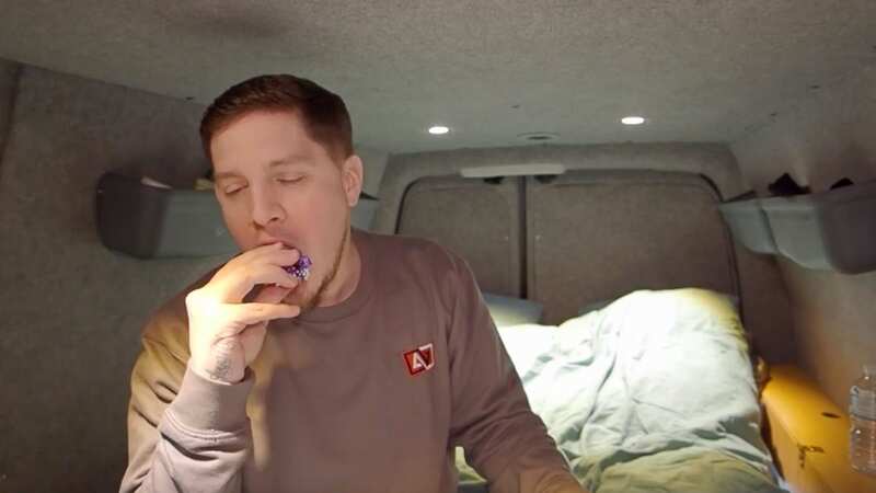 Moment man eats Cadbury Creme Egg while too hungry to notice it